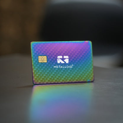 Rainbow fiber metal card