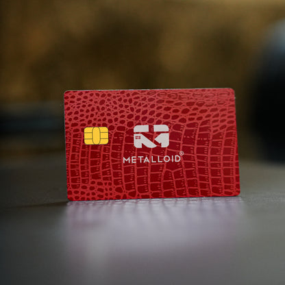 Leather Red metal card